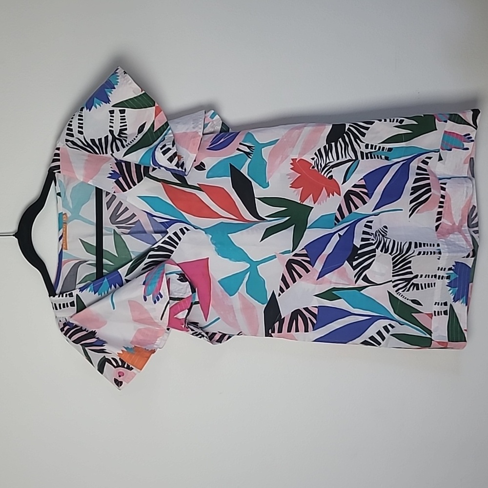 Oliphant White Multi-Color Tropical Mini Dress